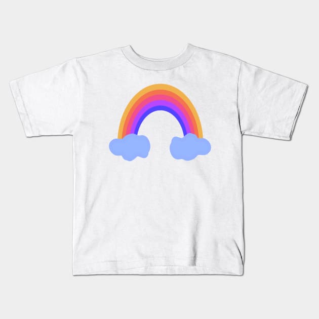 Rainbow and clouds Kids T-Shirt by Antiope